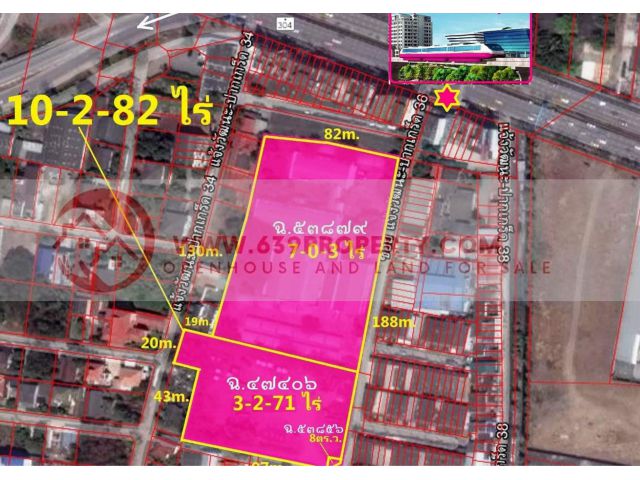 ขายที่ดิน 10-2-82 ไร่ พื้นที่สีส้ม ต.คลองเกลือ อ.ปากเกร็ด จ.นนทบุรี