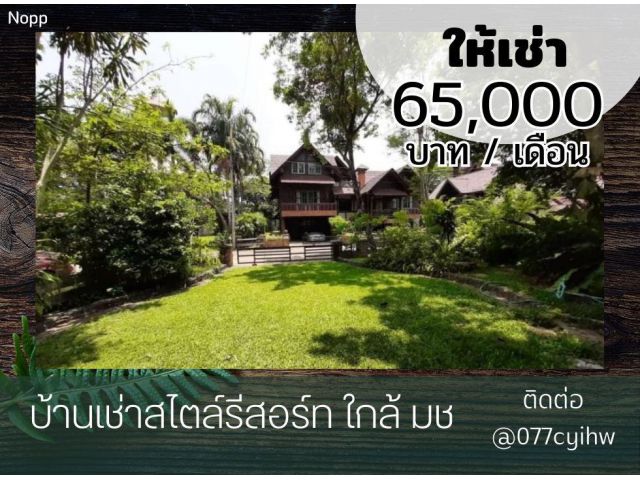 ให้เช่าบ้านอำเภอเมืองเชียงใหม่ สไตล์รีสอร์ท ใกล้ มช. ราคาเช่า 65,000 บาท/เดือน