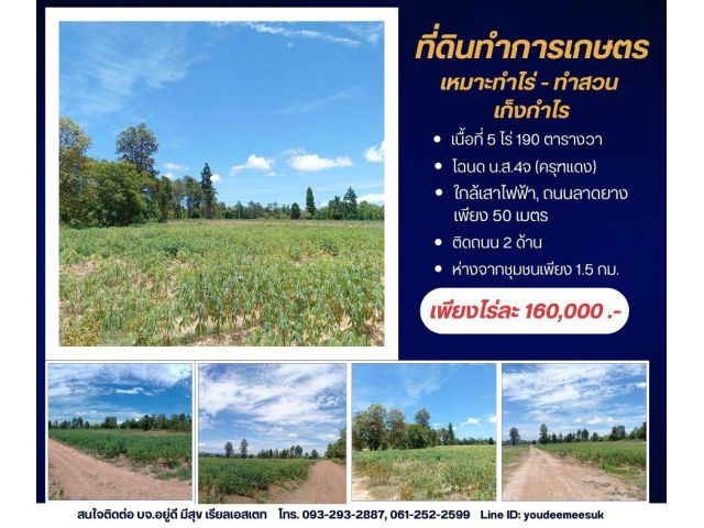 ที่ดินทำการเกษตร (ครุฑแดง) เหมาะสำหรับทำไร่ - ทำสวน เก็งกำไร  ติดถนน 2 ด้าน ห่างจากตัวเมืองลำปางเพียง 16 กม.