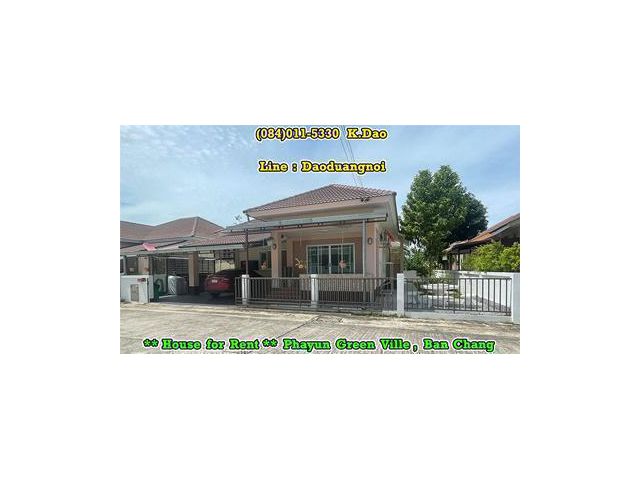 *** Beautiful Decorated Home for Rent *** Phayun Green Ville, Ban Chang