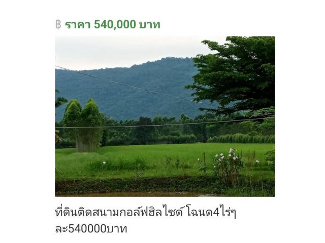 ขายที่ดินวิวเขาใหญ่ ติดสนามกอล์ฟ