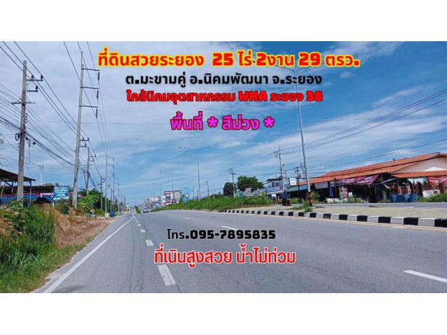 ขายที่ดินระยอง 25-2-29ไร่ มะขามคู่ อ.นิคมพัฒนาสาย 13 พื้นที่ *สีม่วง* ใกล้นิคมอุตสาหกรรม WHA ระยอง 36