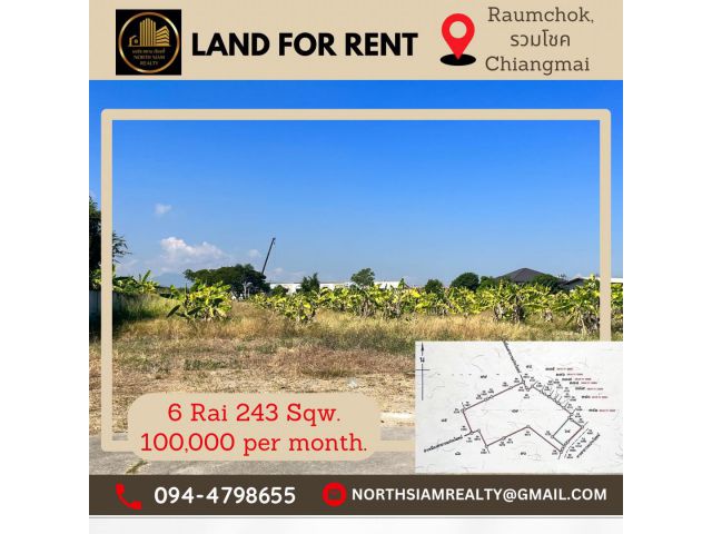 Land for rent & sale in Raumchok, Chiangmai.