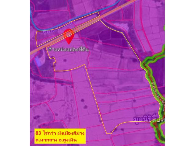 ขายที่ดิน 83 ไร่ ตำบลนากลาง อำเภอสูงเนิน จังหวัดนครราชสีมา เอกสารโฉนด