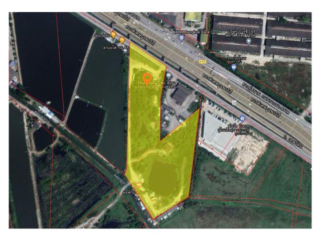 ให้เช่าที่ดิน ตั้งอยู่ติดถนนบางนา-ตราด อ.บางปะกง เนื้อที่ 14-2-68.0 ไร่ (5,868.0 ตร.ว.)