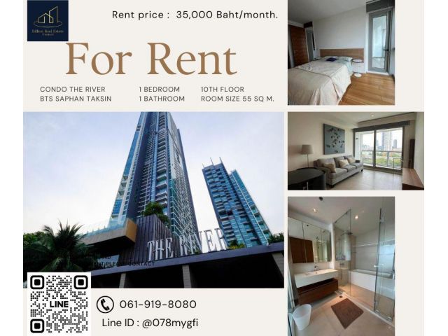 Condo For Rent "The River Condo" -- 1 Bed 55 Sq.m. 35,000 Baht -- Luxury condo along the Chao Phraya River!