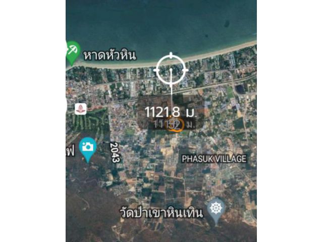 ขายที่ดินโฉนด 3 ไร่ 7 ตรว. ทําเลดี ใจกลางเมืองหัวหิน ห่างทะเล 1 กม.