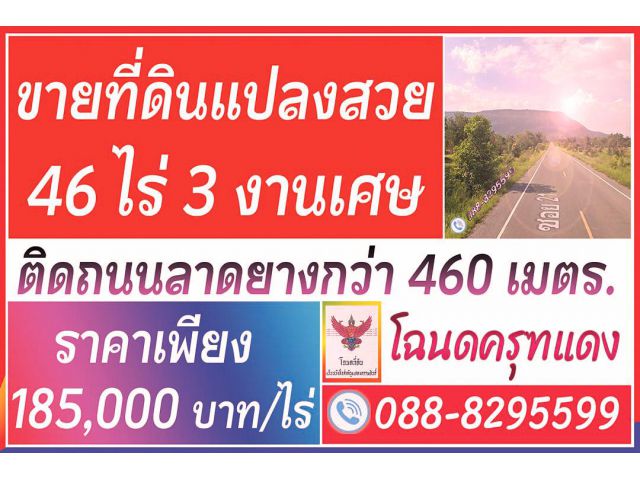 ►►► ขายที่ดินแปลงสวย 46 ไร่ 3 งานเศษ ซอย 21 สาย 4 วิวภูเขา ใกล้เขาพระยาเดินธง ขายเพียง 185,000 บาท/ไร่