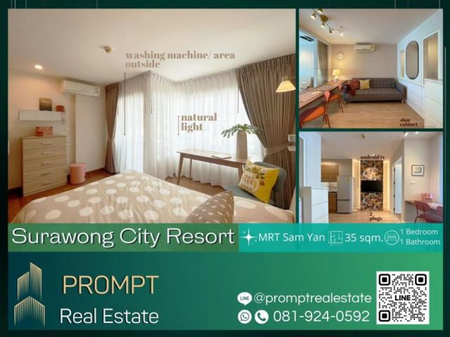 ST12409 - Surawong City Resort - 35 sqm - MRT Sam Yan - BTS Chong Nonsi - The Bangkok Christian Hospital - Webster University Thailand