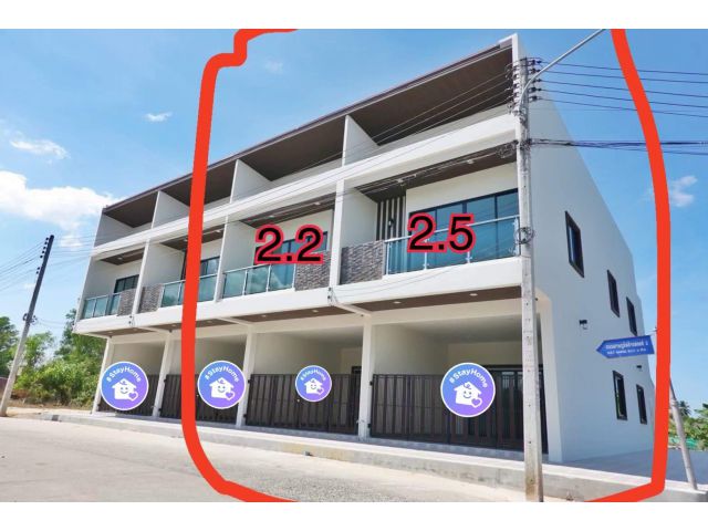 บ้านทาวน์เฮาส์ 2 ชั้น  ต.บ้านพรุ อ.หาดใหญ่ จ.สงขลา