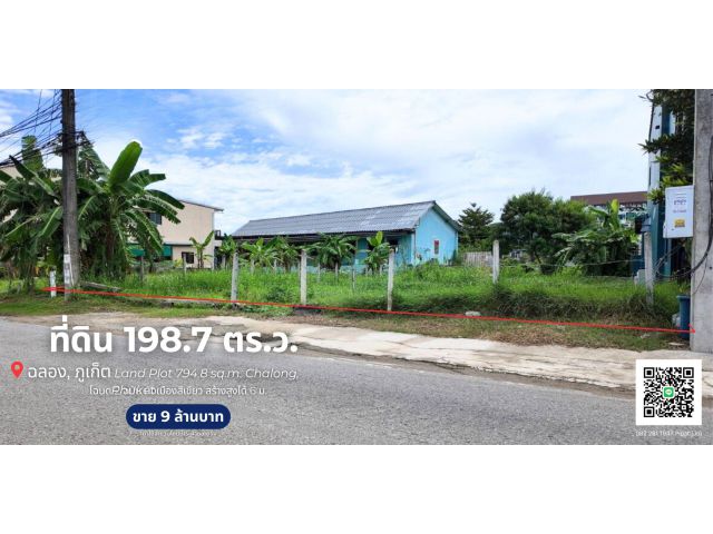 ที่ดิน 198.7 ตร.ว. ต.ฉลอง, จ.ภูเก็ต Land Plot 794.8 sq.m. Chalong, Phuket