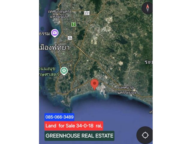 Land for Sale : 34-0-18 rai, ติดชายทะเล ,ระยอง