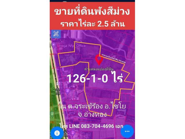 ขายที่ดินผังสีม่วง 126 ไร่