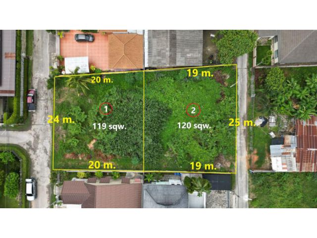 ขายที่ดินอำเภอเมืองเชียงใหม่ มี2 แปลงติดกัน 119+120 ตร.ว.โฉนดแบ่งแล้วพร้อมโอน