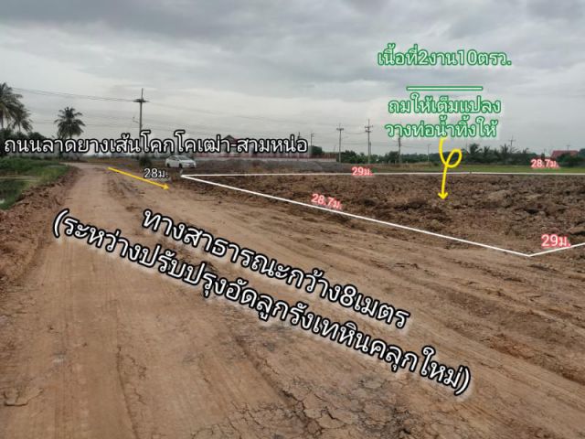 ที่ดิน2งาน10ตรว.ถมแล้ว ต.โคกโคเฒ่า อ.เมืองสุพรรณบุรี