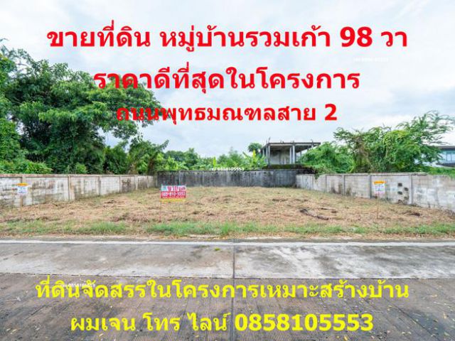 ขายที่ดินหมู่บ้านรวมเก้า 98 ตรว. ถนนพุทธมณฑลสาย 2 ซอย 11 บางไผ่ บางแค ถนนเพชรเกษม กรุงเทพ ขายราคาดีที่สุดในโครงการ 31,90