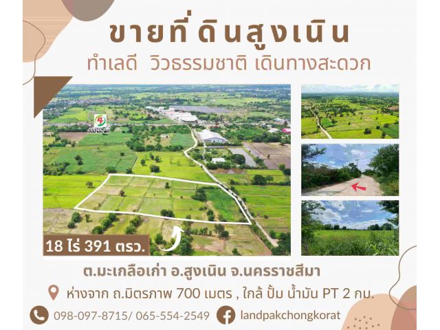 ขายที่ดินโคราช เดินทางสะดวก ใกล้ถนนมิตรภาพเพียง 700 เมตร