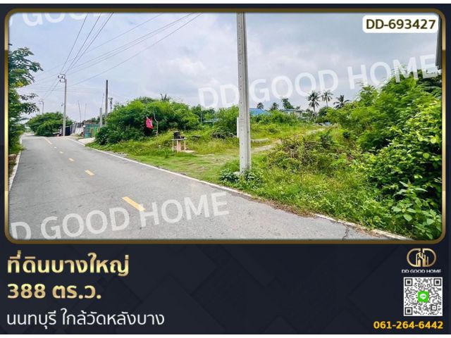 ที่ดินบางใหญ่ 388 ตร.ว. นนทบุรี ใกล้วัดหลังบาง