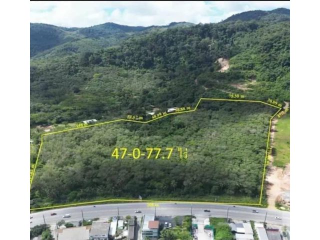 Land for sale on the way to Choeng Thale, Thalang, Phuket, next to the main road 4025, the land is on the left side of t