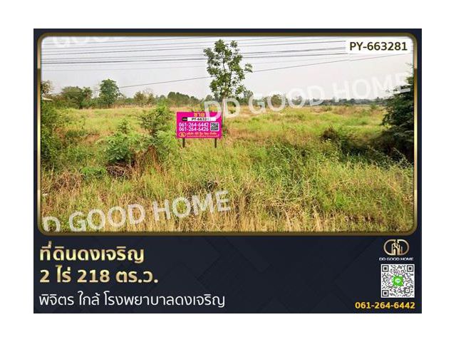 ที่ดินดงเจริญ 2 ไร่ 218 ตร.ว. พิจิตร ใกล้ โรงพยาบาลดงเจริญ