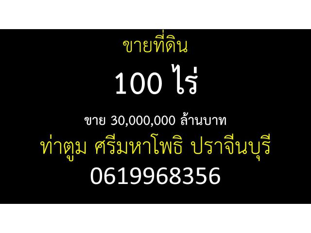 ขายที่ดิน100 ไร่ขาย 30000000 ล้านบาทท่าตูม ศรีมหาโพธิ ปราจีนบุรี