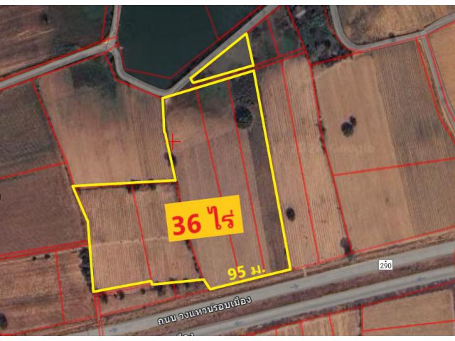 ขายที่ดินติดถนนวงแหวนรอบเมือง 290 ตำบลโป่งแดง อำเภอขามทะเลสอ จังหวัดนครราชสีมา 36 ไร่