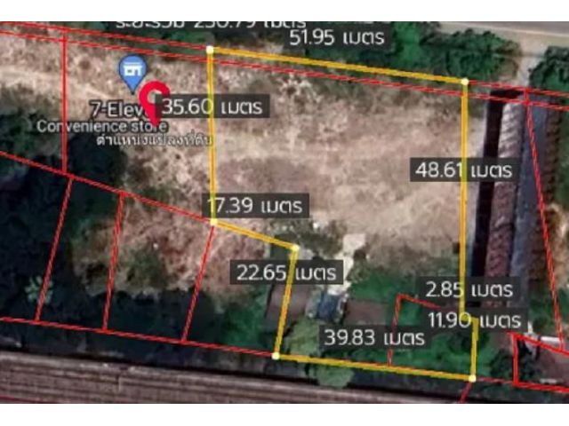 PK744ให้เช่าที่ดินเปล่าถมแล้วเนื้อที่ประมาณ1ไร่3งาน( 700 ตารางวา ประมาณ 2,800 ตารางเมตร )  ด้านข้างที่ติดกันเป็น 7-11