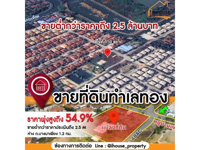 ขายที่ดินทำเลทอง ติดห้างMega Bangna, รร.นานาชาติ, รร.ราชวินิต โรงพยาบาล และโครงการรถไฟฟ้าในอนาคต เหมาะมากสำหรับการลงทุน