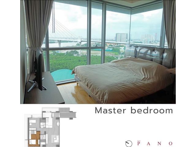 3 unites  The Pano Riverside Condominium located at Rama 3 road  A fully furnished corner room with spectacular view of