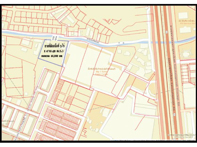 เสนอขายที่ดินเนื้อที่ 3 ไร่ 1 งาน 49 ตารางวา ราคาถูกๆที่ดินอยู่ติดกับบิ๊กซี เอ็กซ์ตร้าสาขาบางใหญ่ และ ใกล้แนวรถไฟฟ้า