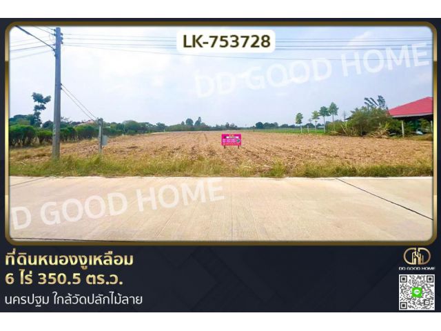 LK-753728 ที่ดินหนองงูเหลือม 6 ไร่ 350.5 ตร.ว. นครปฐม ใกล้วัดปลักไม้ลาย